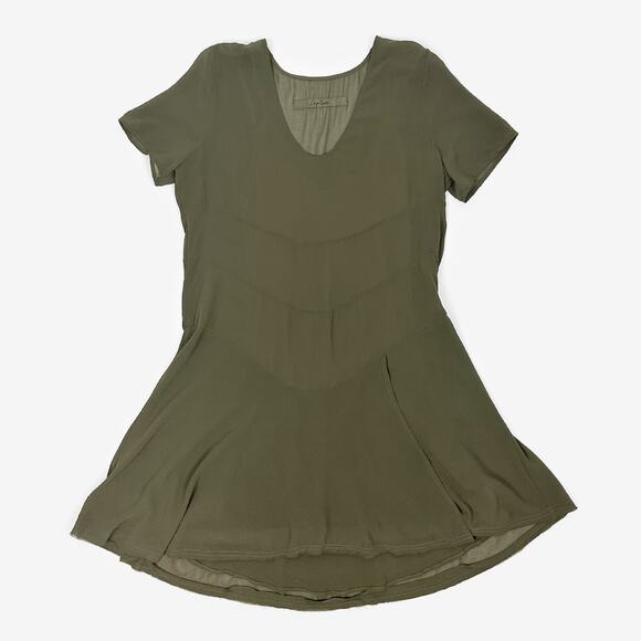 Enza Costa Mini Dress Medium Olive Green Minimalist Earth Girl Quite Luxury - Picture 1 of 8